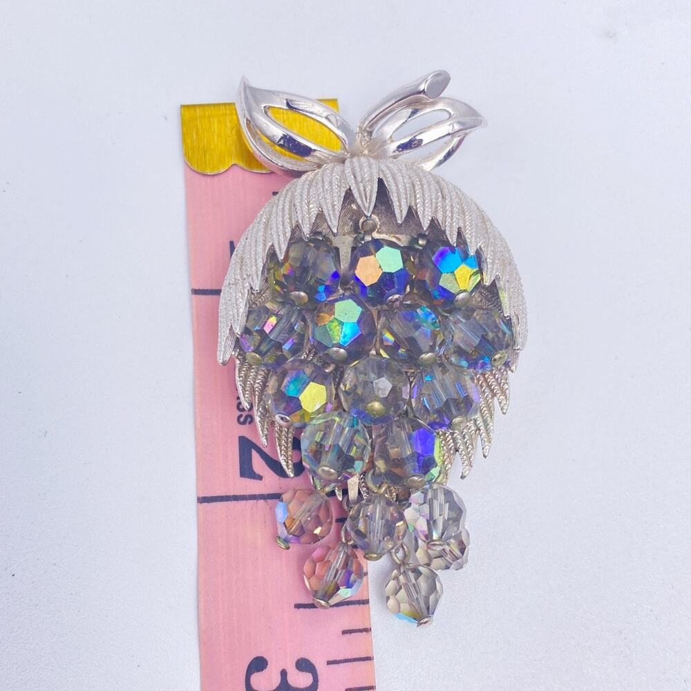 Vintage Mid Century Crystal Parure – Necklace, Earrings & Brooch ✨ - Picture 9 of 13